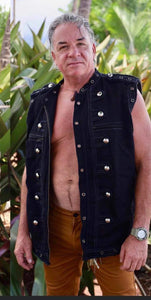 Thick Cutoff Denim Sacred Geometry Vest