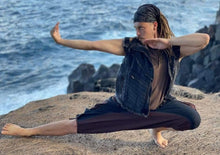 Load image into Gallery viewer, Men&#39;s Black Denim Sacred Geometry Vest