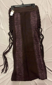 Long Slit Skirt with Tribal Block Print