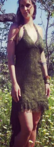 Hi-Low Lace Halter Dress