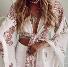 Load image into Gallery viewer, Om Crop Wrap Top