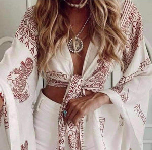 Om Crop Wrap Top