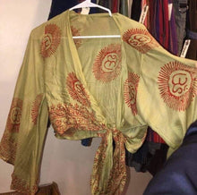 Load image into Gallery viewer, Om Crop Wrap Top
