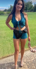 Load image into Gallery viewer, Mini Vest with Ruffle Trim and Lace-up Back