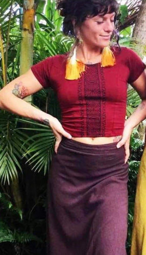 Cotton Block Print Crop Top