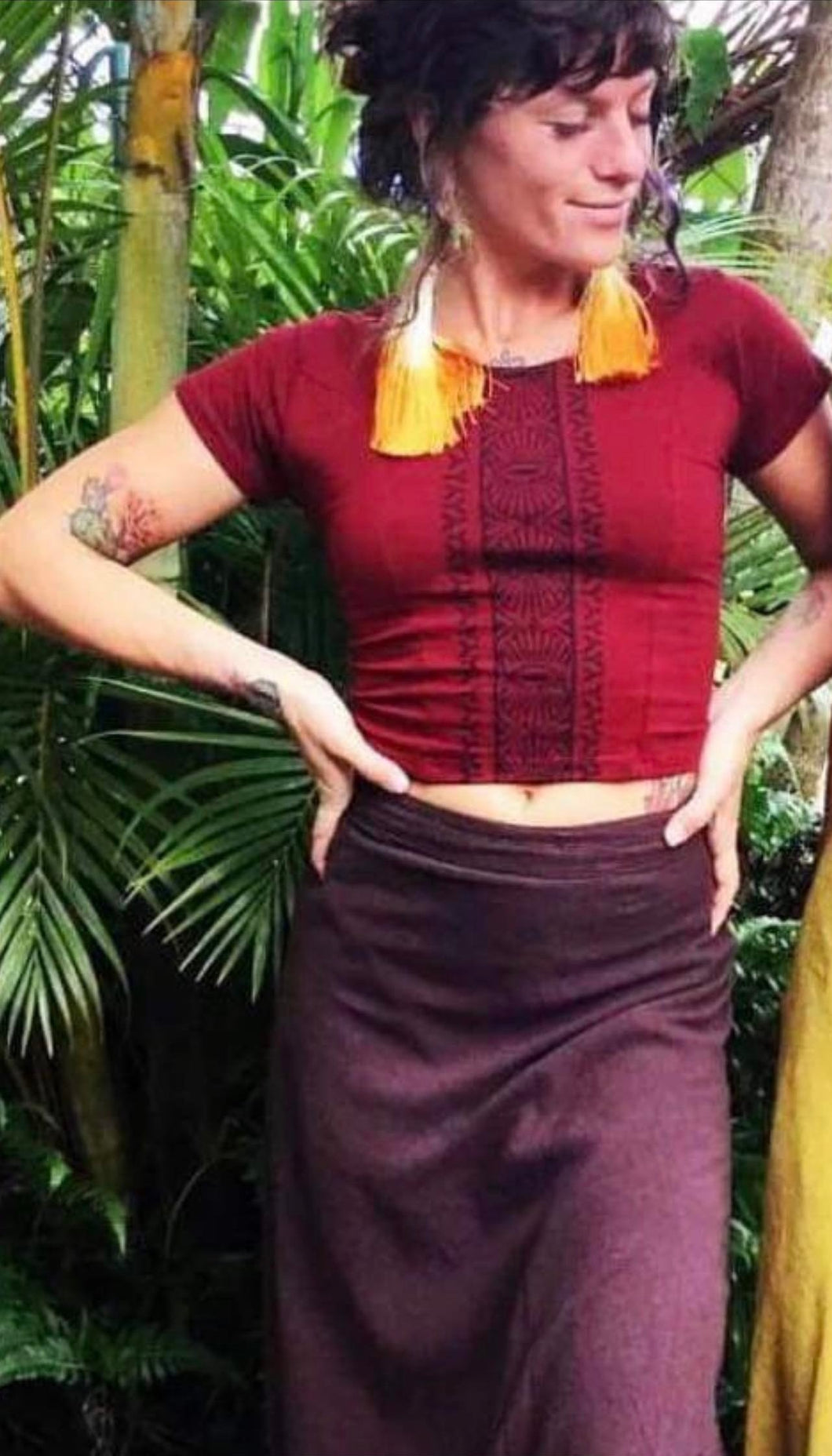 Cotton Block Print Crop Top