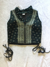 Load image into Gallery viewer, Zip Up Indian Silk Sari Crop Top Vest