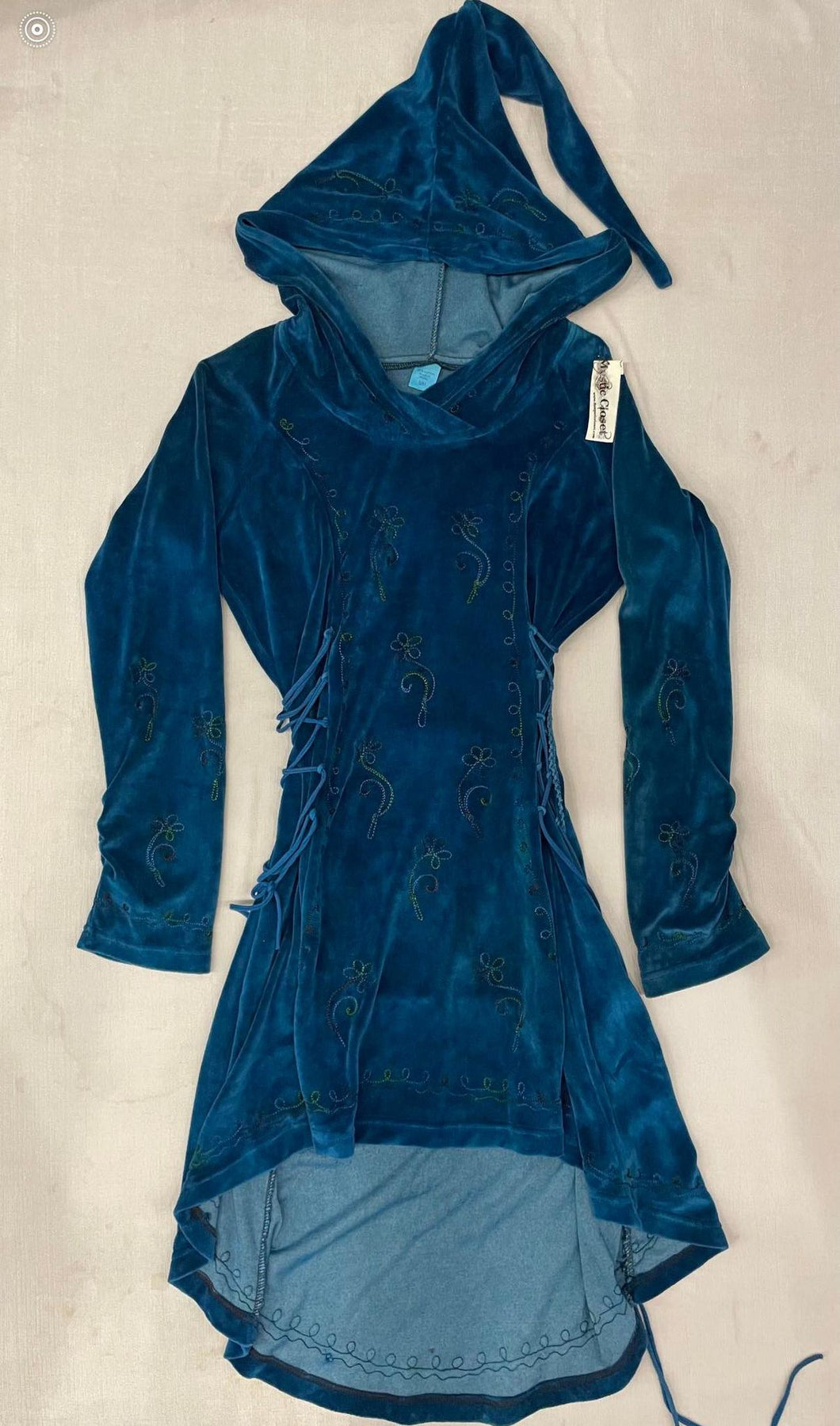 Teal Velvet Elven Pullover Jacket