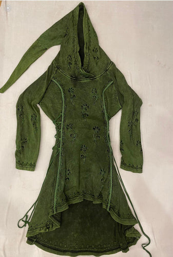 Green Cotton Elven Pullover Jacket
