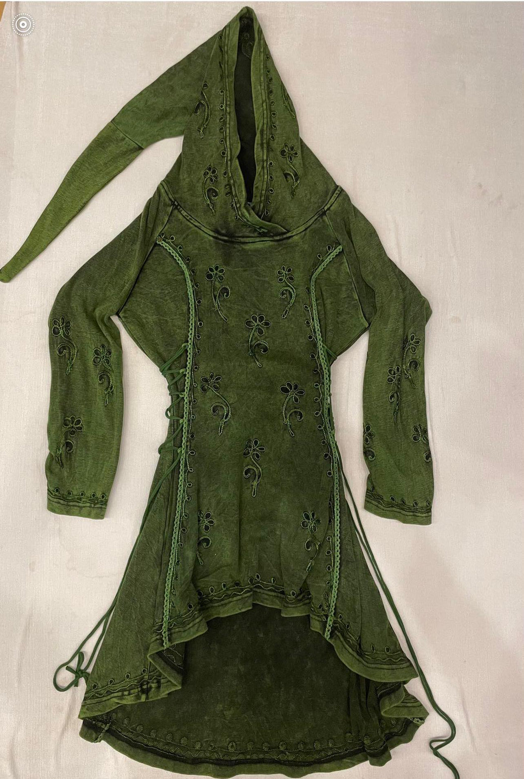 Green Cotton Elven Pullover Jacket
