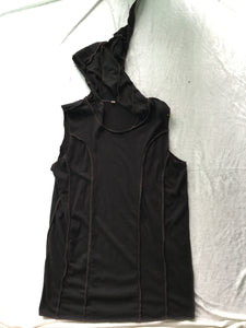Soft ribbed tank with elf hood