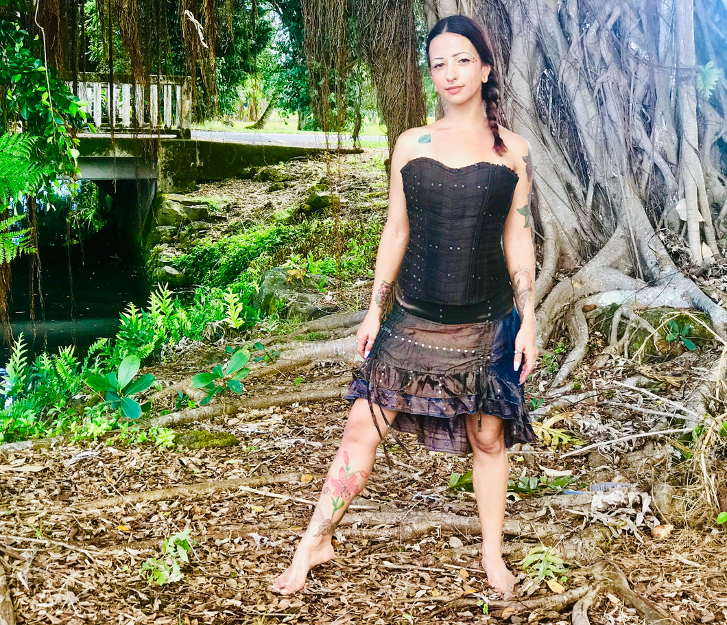 Indian Silk Short Cinched Skirt