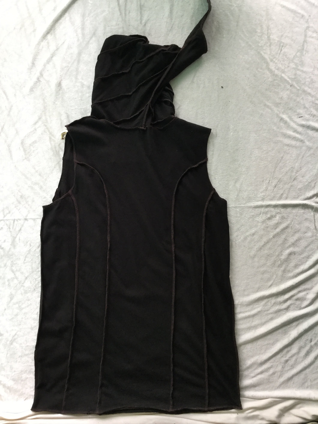 Soft ribbed tank with elf hood