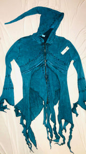 Blue Cotton Elven Hood Jacket