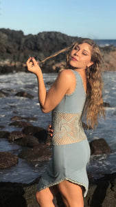 Organic Cotton Crochet Midriff Dress