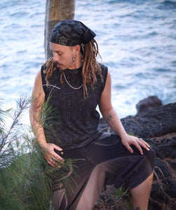 Shipibo Print Sleeveless Hoodie