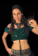Load image into Gallery viewer, Silk Sari Peasant Top
