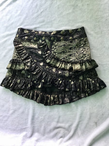Indian Silk Sari Adjustable Mini Skirt