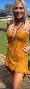 Lace High-Low Halter Dress