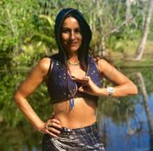 Load image into Gallery viewer, Hooded Silk Sari Brocade Vest
