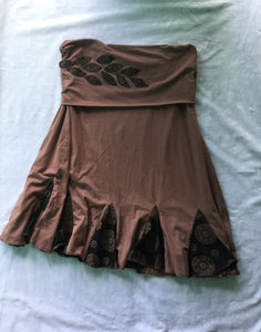 Midi Skirt with Leaf Mandala Pattern