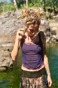 Organic Cotton Shipibo Print Top with Lace