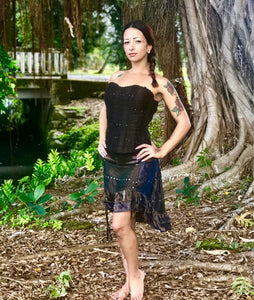 Indian Silk Short Cinched Skirt