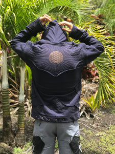 Men’s Flower of Life Hooded Down-Sizable Jacket