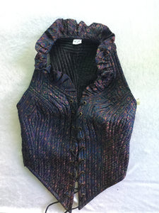 Indian Silk Sari Bodice, Laces Up Front