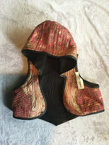 Hooded Silk Sari Brocade Vest