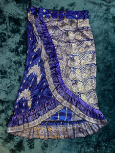 Long Indian Silk Sari Adjustable Skirt