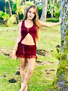 High Low Lace Trim Skirt
