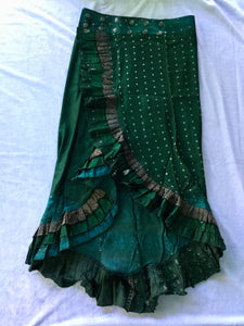 Long Indian Silk Sari Adjustable Skirt
