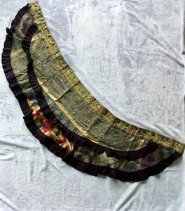 Indian Silk Sari Adjustable Mini Skirt
