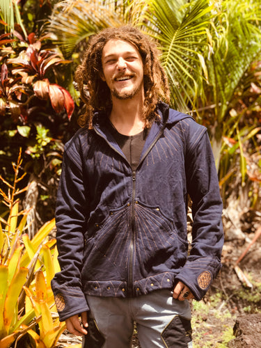 Men’s Flower of Life Hooded Down-Sizable Jacket
