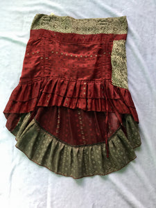 Indian Silk Short Cinched Skirt