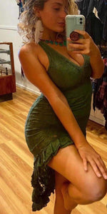 Lace High-Low Halter Dress