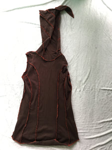 Soft ribbed tank with elf hood