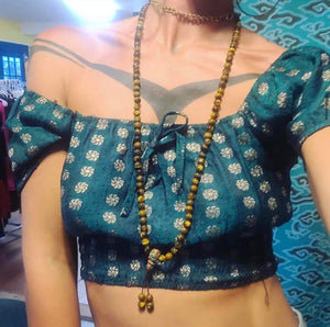Silk Sari Peasant Top