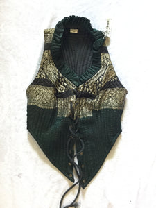 Indian Silk Sari Bodice, Laces Up Front