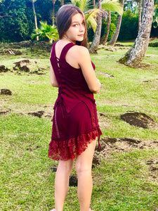 High Low Lace Trim Skirt