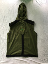 Load image into Gallery viewer, Mens Vest with Hood and Sri Yantra Embroidery