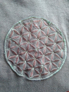 Hemp Vest with Flower of Life Embroidery on Back