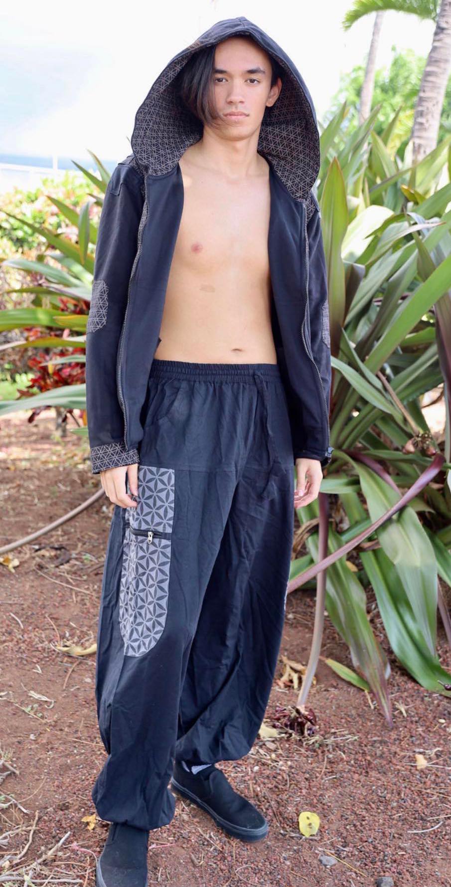 Men's Flower of Life Drop Crotch Pants