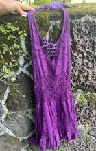Load image into Gallery viewer, Lace High-Low Halter Dress
