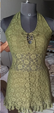 Load image into Gallery viewer, Lace High-Low Halter Dress