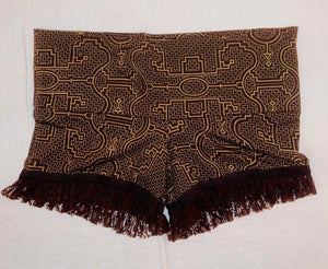 Organic Cotton Shipibo Booty Shorts with Lace