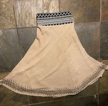 Long Block Print Skirt