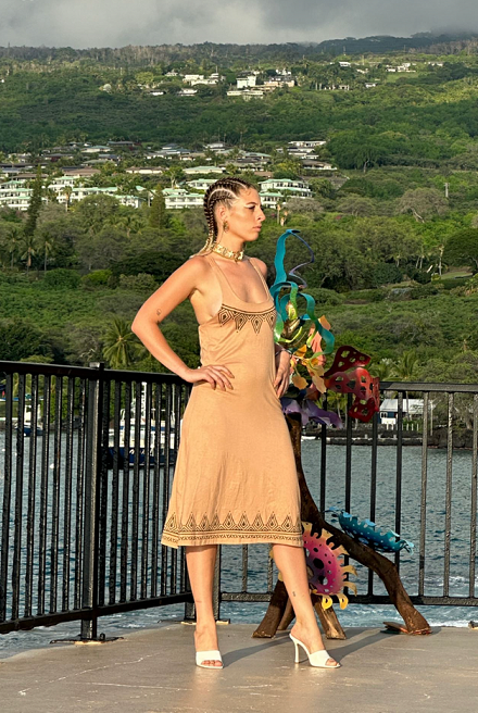 Long Tribal Block Print Dress