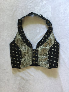 Silk Sari Cropped Halter Vest
